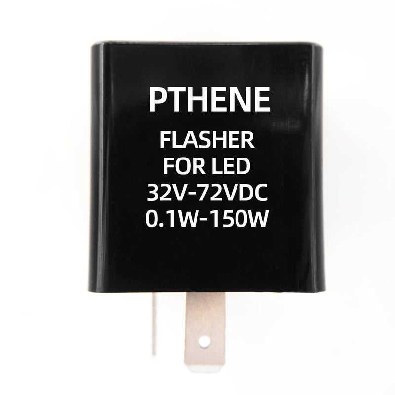 Pthene 2 PIN 32V 48V 52V 60V 72V Motorcycle Scooter LED Turn Signal Flasher Relay Frequency LED Turn Signal Indicator Flasher Light Accessories - Image 1